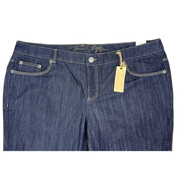 Tommy Hilfiger Capri Jeans Plus Sz 20 Cropped Wide-Leg Stretch Dark Wash Y2K NEW - Picture 6 of 14